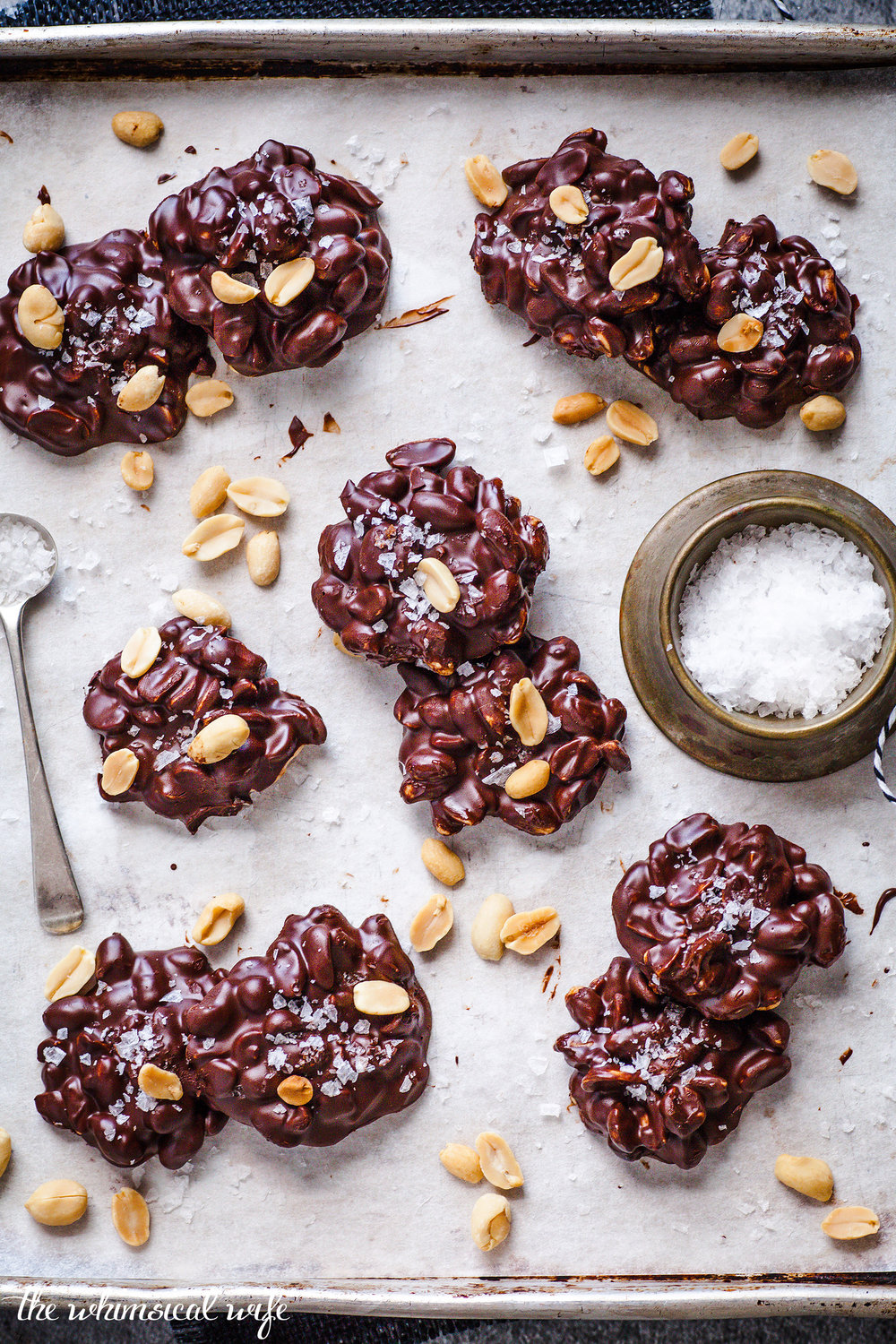 3 Ingredient Salted Choc Peanut Clusters {GF, DF, Vegan}